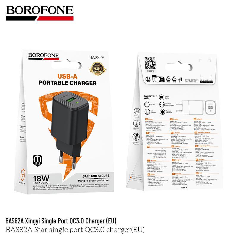 

BAS82A Single Port Fast Charger QC3.0 EU Standard Type-C Charger Set EU Standard
