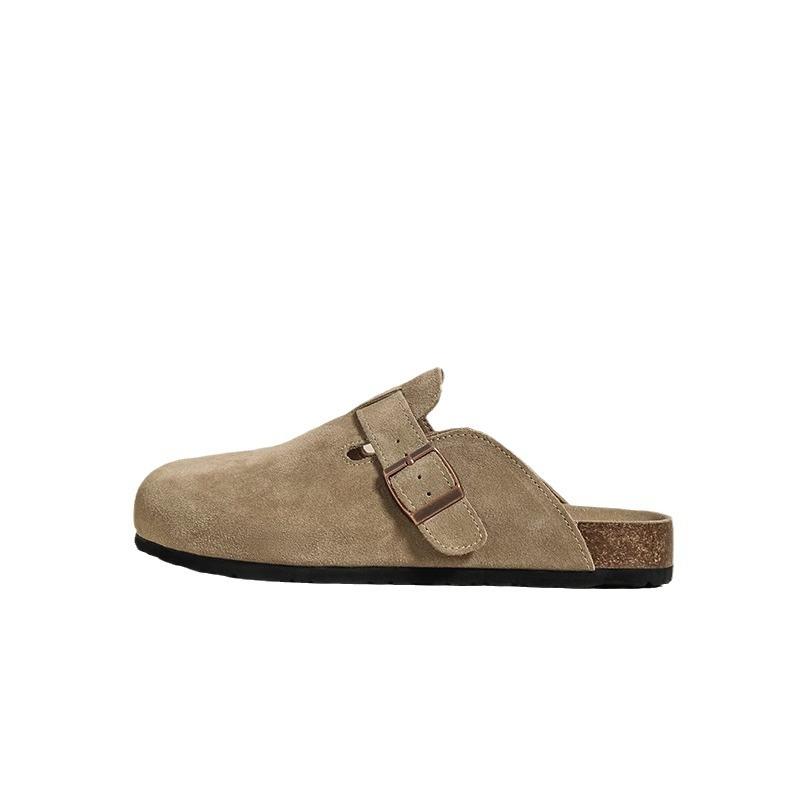 Soft leather version~ Boken shoes platform slippers women's spring and autumn 2025 new outer wear fishing half slippers Boken shoes