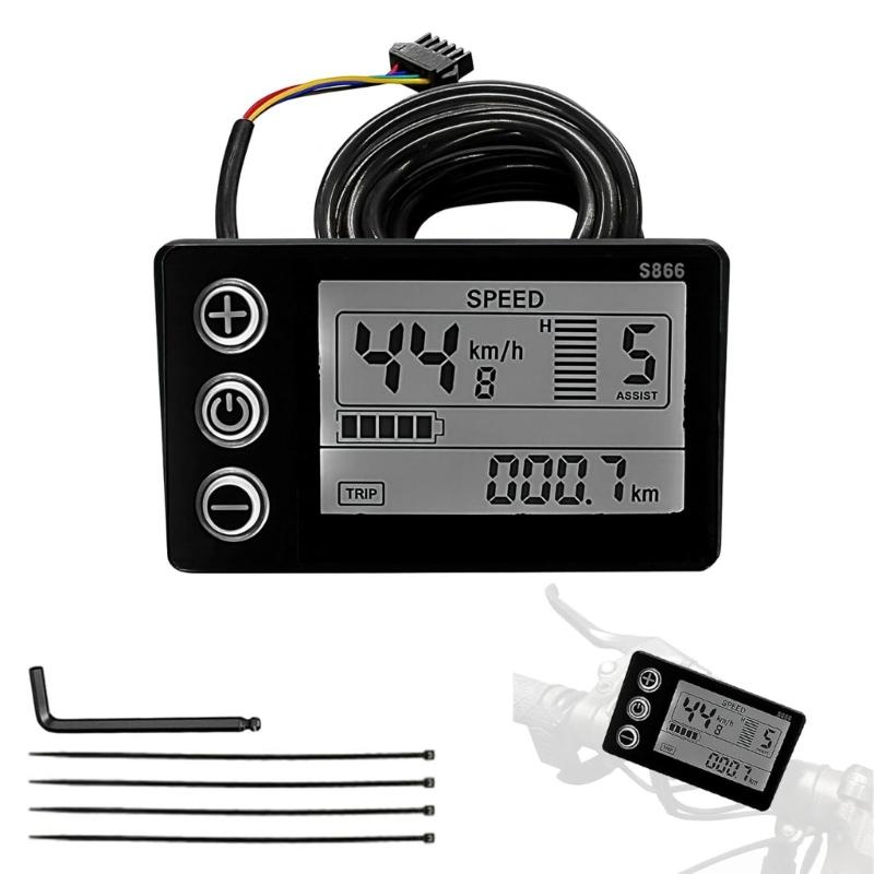 Electric Bike LCD Display Meter Waterproof Electric Scooters Panel Screen for Mountain Electric Bike Part