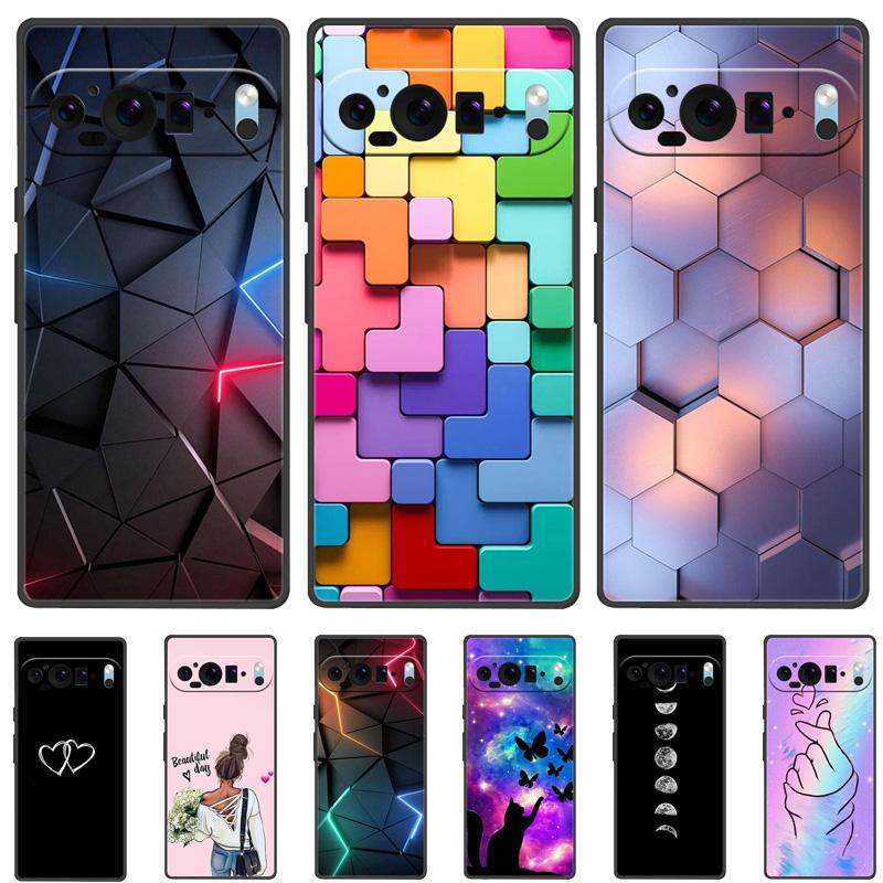 For Google Pixel 9 Pro XL Case Silicone Luxury Space Soft Bumper for Pixel 9 9Pro 9ProXL 5G Phone Cover TPU Funda Fashion Bag