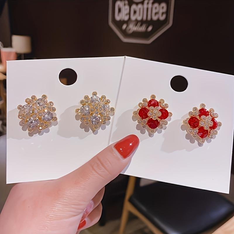 

Легкие роскошные ослепительные серьги серьги темперамент чистый красный снег высококачественные серьги серьги красный