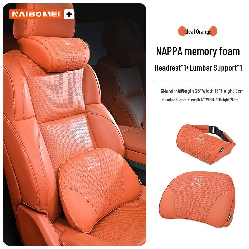 Zeekr 001/X/009 Car Headrest & Neck Pillow with Lumbar Support for Front and Rear Seats