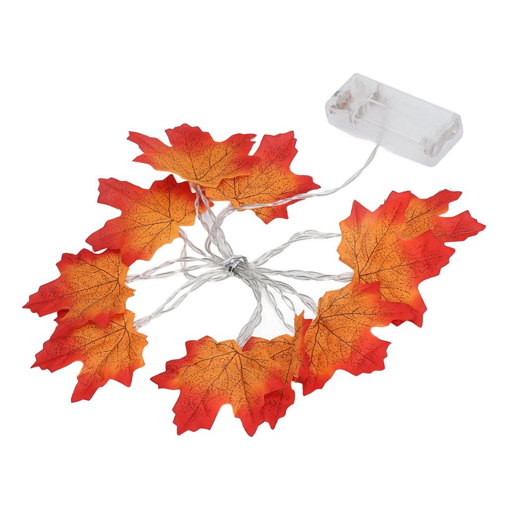 Maple Leaves String Lights with 10 LED Bulbs Battery Operated Fall Garland Lights for Halloween Thanksgiving
