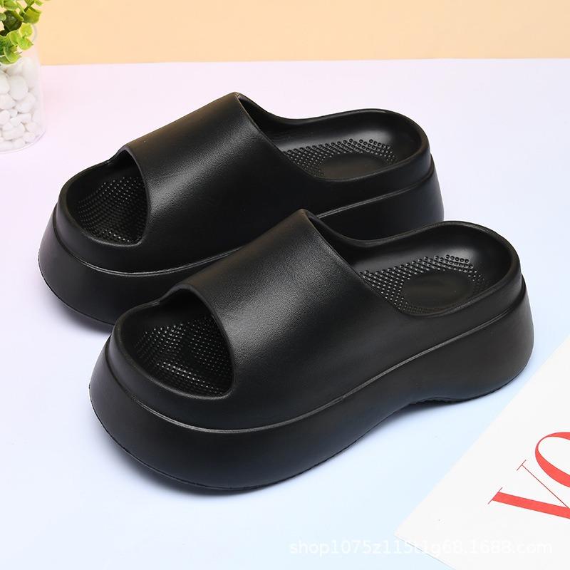 

Летние новые женские шлепанцы на толстой подошве с увеличением высоты, нескользящие, на одном ремешке, для улицы, пляжа, прохладные шлепанцы в наличии 40-41 чёрный