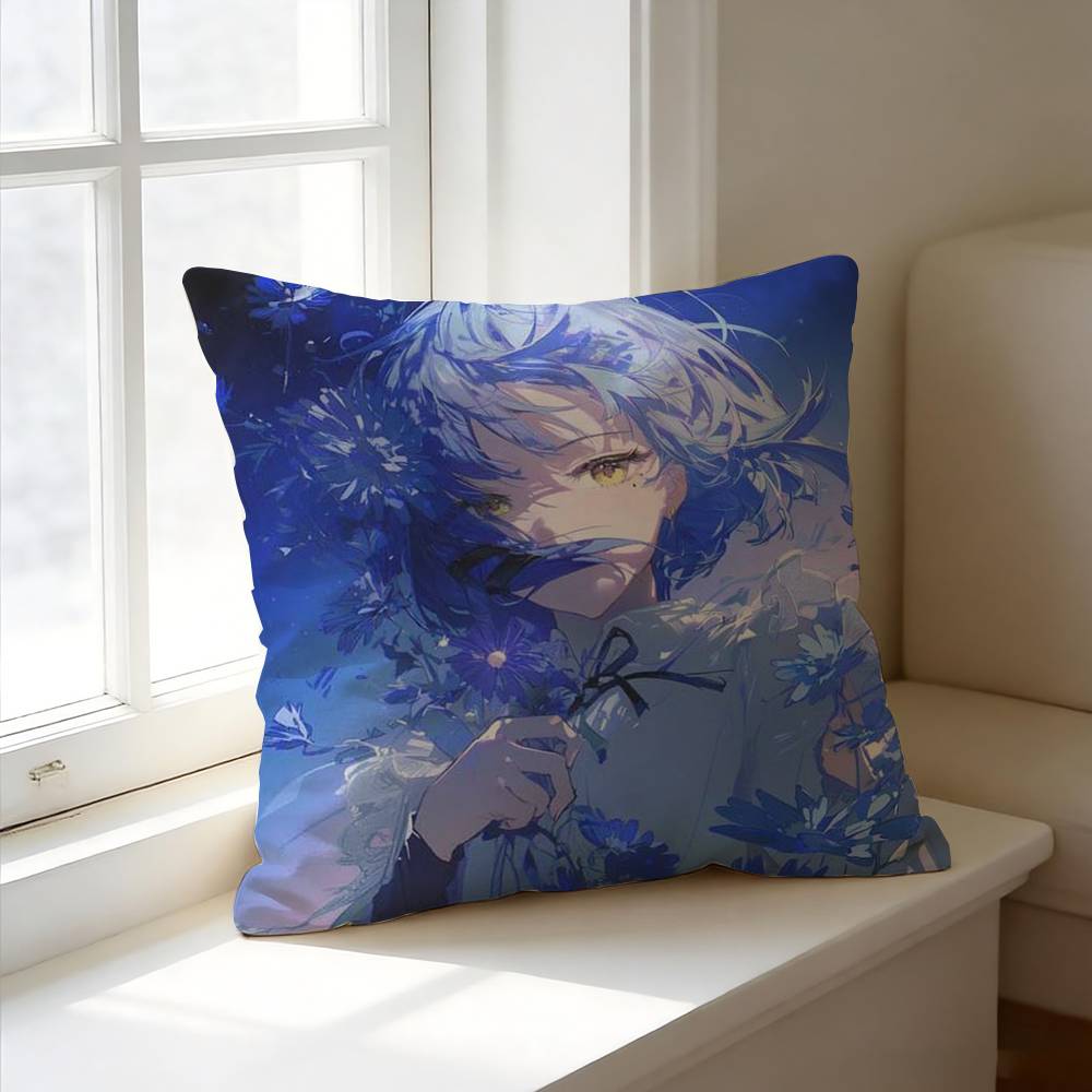 B-Bocchi the Rock Cute R-Ryo Yamada Square Double-Sided printed Pillow Case Bedroom Bedside Pillow Sofa Cushion Cover