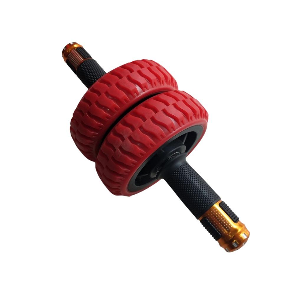 Double Bearing Abdominal Wheel Non-slip Wheel Core Workout Equipment  Beginner Training красный
