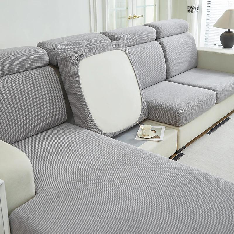 Jacquard Elastic Sofa Cushion Slipcover Adjustable Non-slip Sofa Seat Cover for Living Room Bedroom