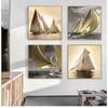 Sea Sailboat Retro Landscape Canvas Painting Art Posters and Prints Landscape Scandinavian Wall Picture for Living Room Decor