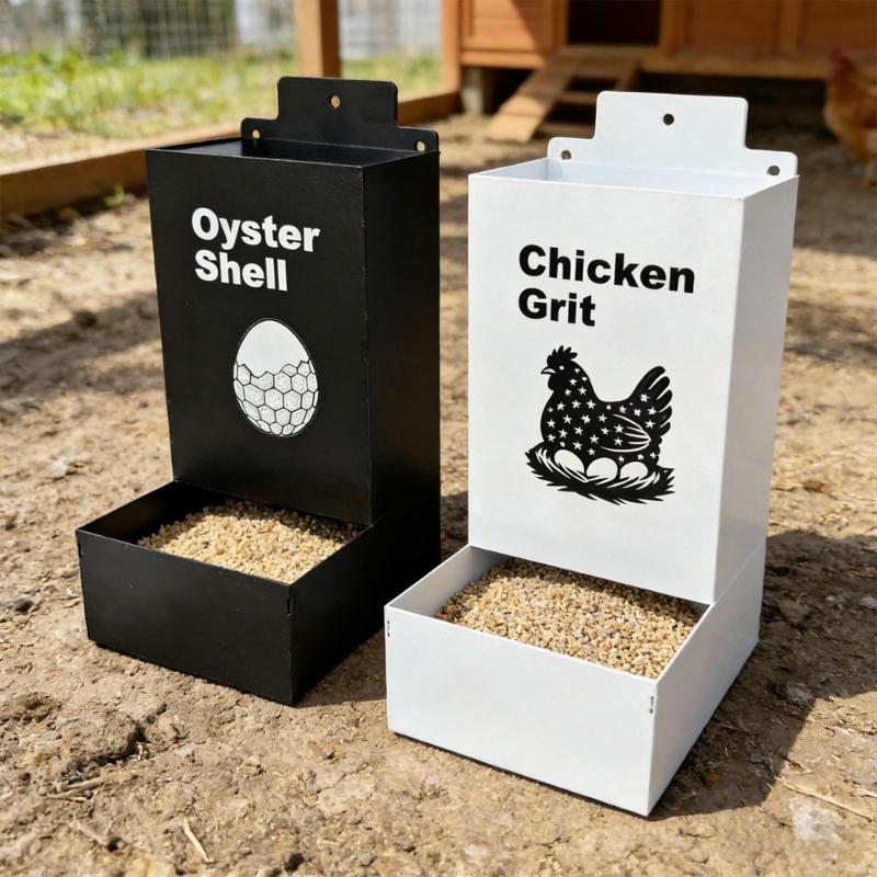 Pack Of 2 Metal Meal Dispensers For Poultry And Birds Durable Chicken Supply With 1.3L Capacity Each Perfect For Backyard Flocks
