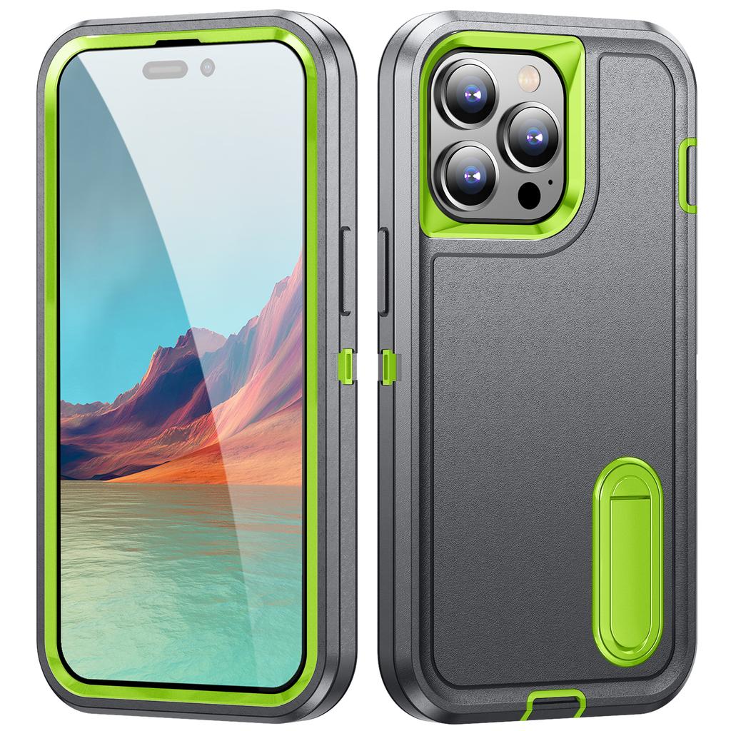 Case for iPhone 15 14 13 Mini 12 11 Pro Max XS XR 8 7 Plus Heavy Duty Shockproof Anti-Scratch Protective Kickstand Phone Case