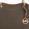 Michael Kors Metallic Logo Print Zipper Tote Shoulder Bag Large Women Bags Brown 35S4GTVT3B-847