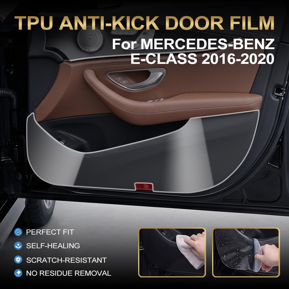 Clear TPU Car Door Anti Kick Pad Inner Side Edge Film Front and Rear Door Side Panel For Mercedes‑Benz E‑Class 2016-2020