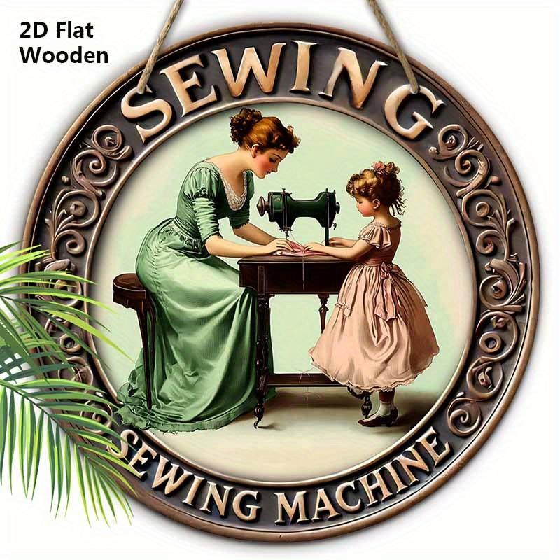 

Винтажная Деревянная Вывеска для Шитья - Круглое Украшение для Шитья для Швейной Комнаты, Входной Двери, Настенный Декор - Идеальный Домашний Подвесной Декор для Шитья 20cm/7.87in светло-зеленый