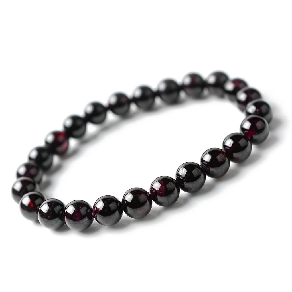 Eigado Garnet 24 Inner Good Luck January Natural Power Stone Bracelet, Beads, 7.5mm, Diameter Approx. 16cm, Charm, Birthstone, Stone,