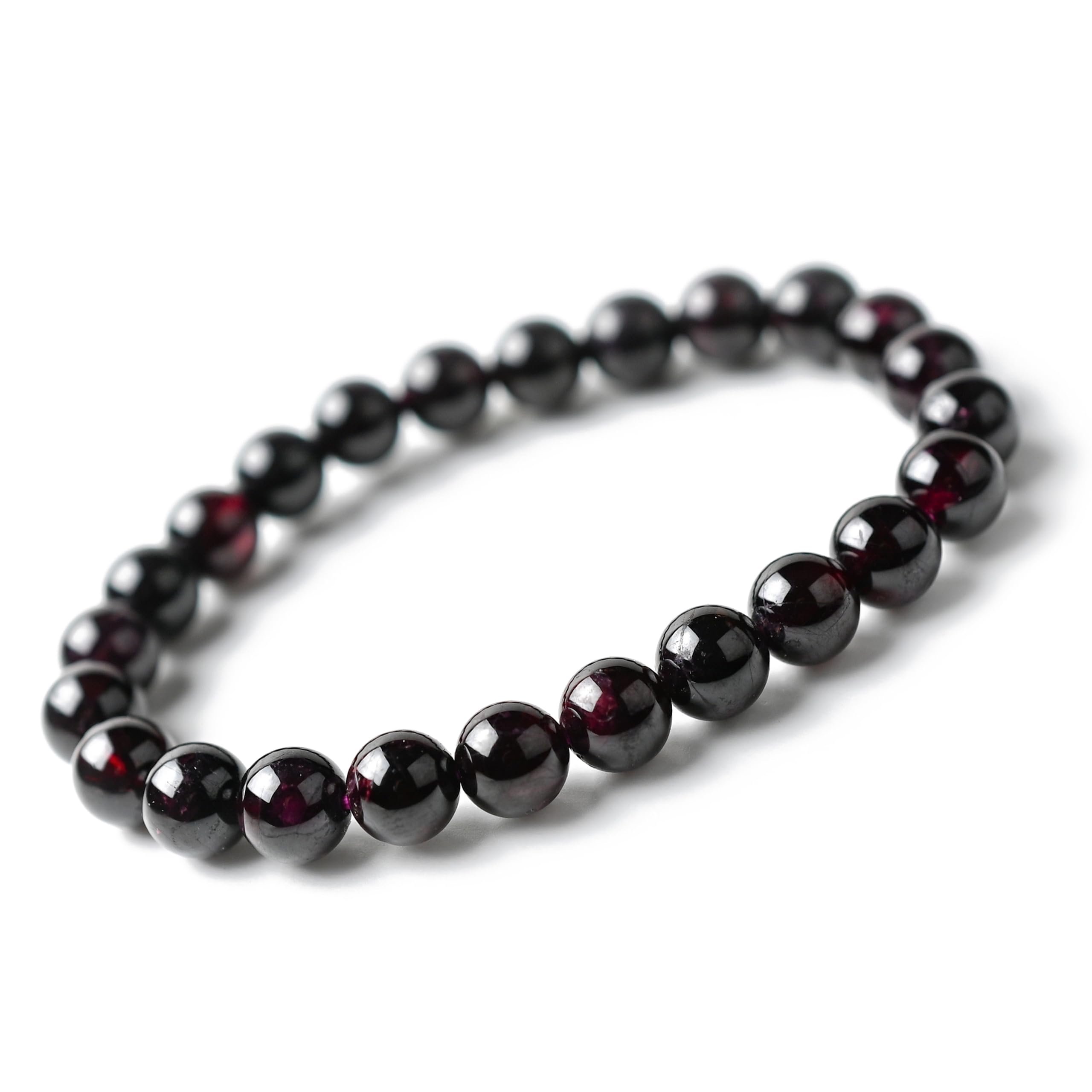 

Браслет Eigado Garnet 24 Inner Good Luck January Натуральный камень силы, Бусины, 7,5 мм, Диаметр прибл.. 16см, Шарм, Камень рождения, Камень,