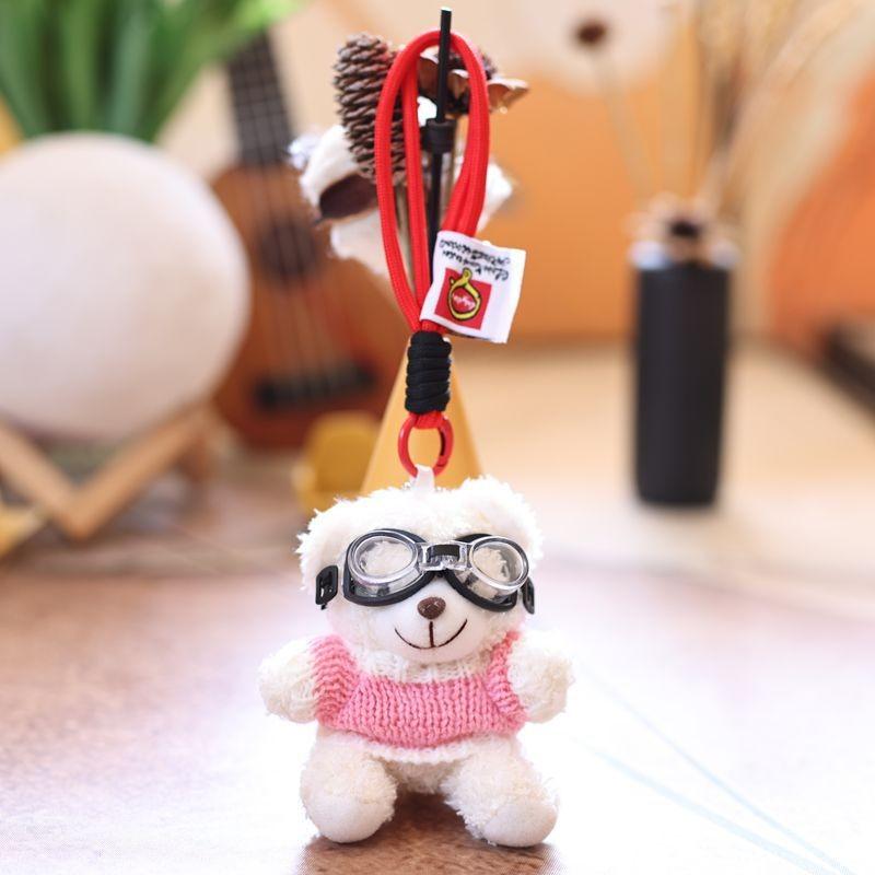 Bear Sweater Teddy Plush Doll Pilot Theme Durable Pp Cotton Toy For Bag Decor