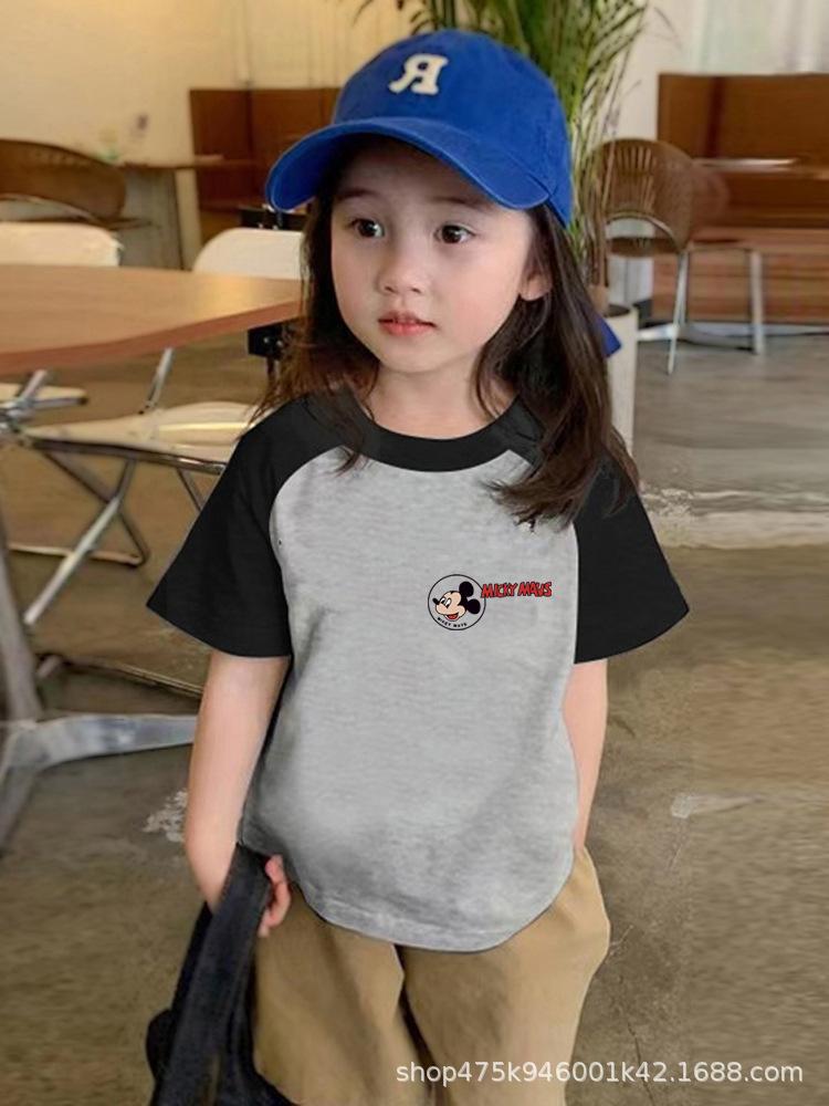 Kids Cotton Cartoon Short Sleeve T Shirt Summer Loose Thin Unisex Children Half Sleeve Top