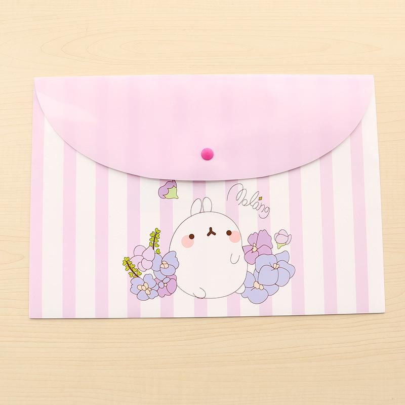 1PC Waterproof Multi Pocket Plastic Kawaii A4 File Folder Bag Document Paper Organizer Case Office School Stationery Supplies