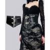 European and American Gothics Are Black Rivets and Air-eye Waist Seal, Ultra-wide Dark Rope Strap Waist Decoration