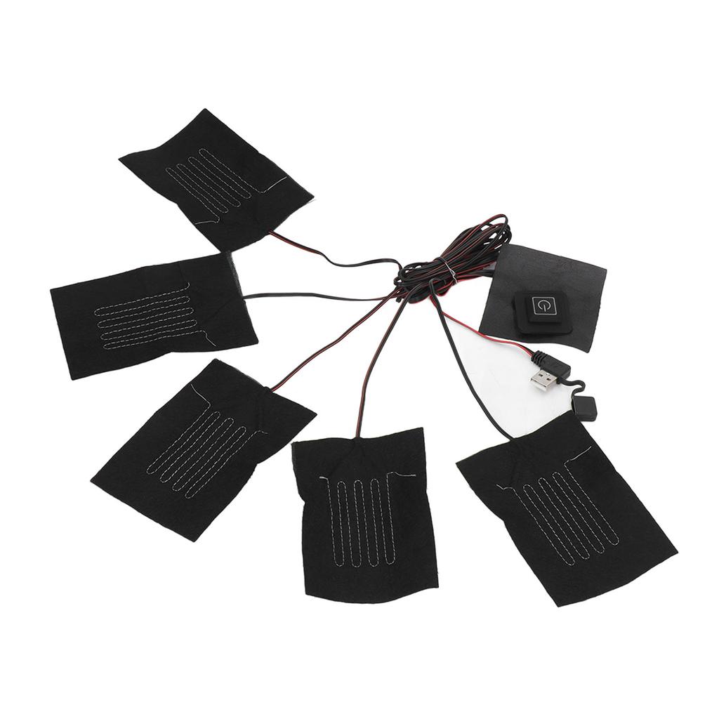 5 in 1 Elektrische Weste Stoff Heizkissen 3 Gänge Temperatur einstellbar USB Heizkissen Wasserdichtes Verbundfaser Heizkissen