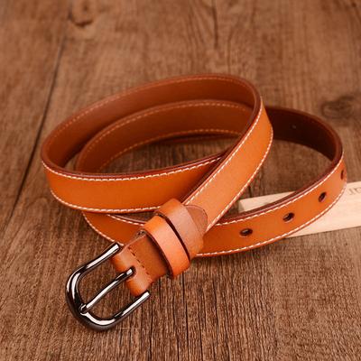 Women'S Belt Pin Buckle Women'S Genuine Leather Retro Pure Cowhide Belt Jeans Thin
