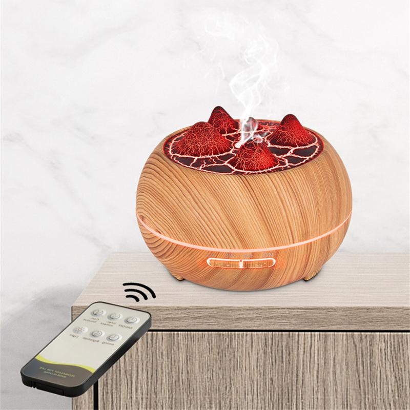 400 ml dálkově ovládaný difuzér esenciálního oleje pro aromaterapii s ledovým světlem sopka ultrazvukový zvlhčovač vzduchu difuzor