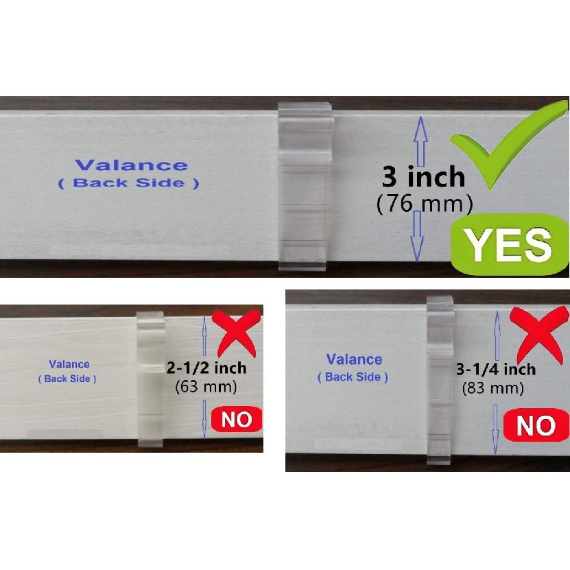 Valance Clips 10pcs 3'' Window Blinds Hidden Clip Clear Plastic for Horizontal Blinds Valance Retainer Holder