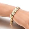 Modisches Damenarmband Geflochtenes Blattarmband Elegantes Diamant-Charme-Armband Verstellbares Kettengliedarmband Schmuck