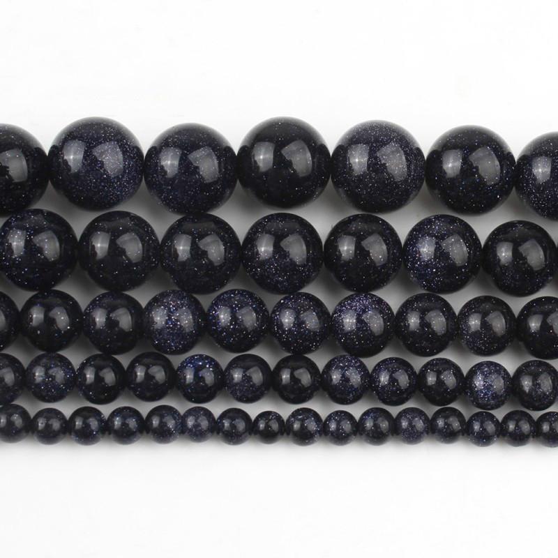 Natural Stone Beads Blue Sandstone Beads 4/6/8/10mm Beads For Jewelry Making DIY Necklace Accessories