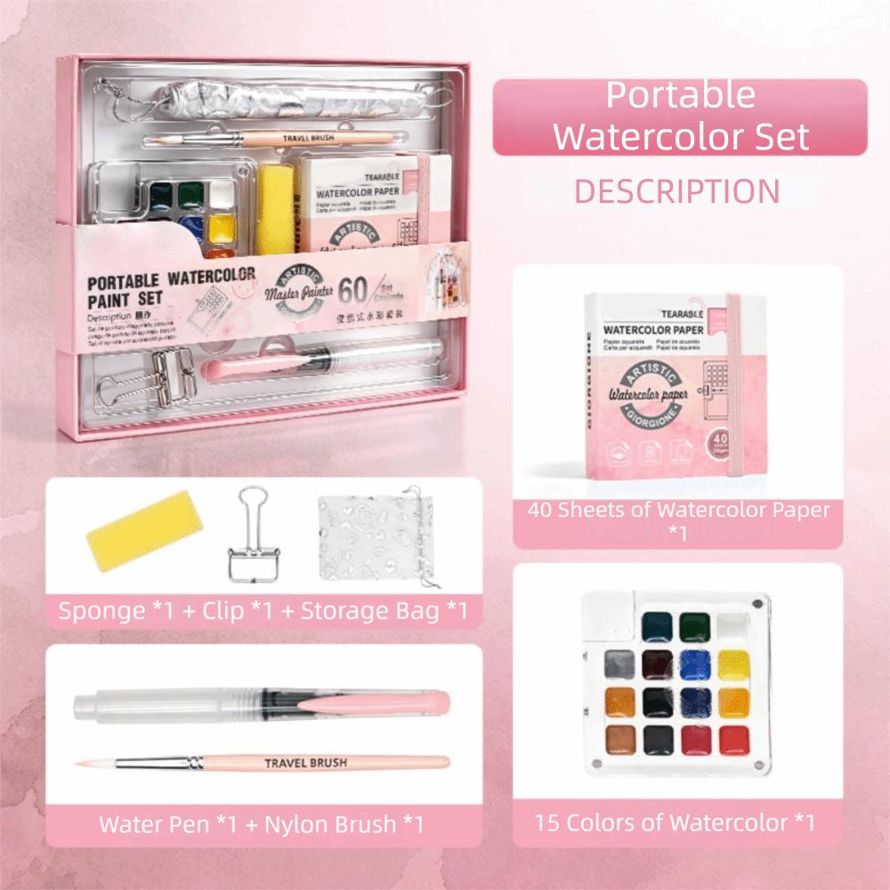 Mini Paint Pigment Box Foldable Travel Painting Tray Watercolor Paint Palette Travel