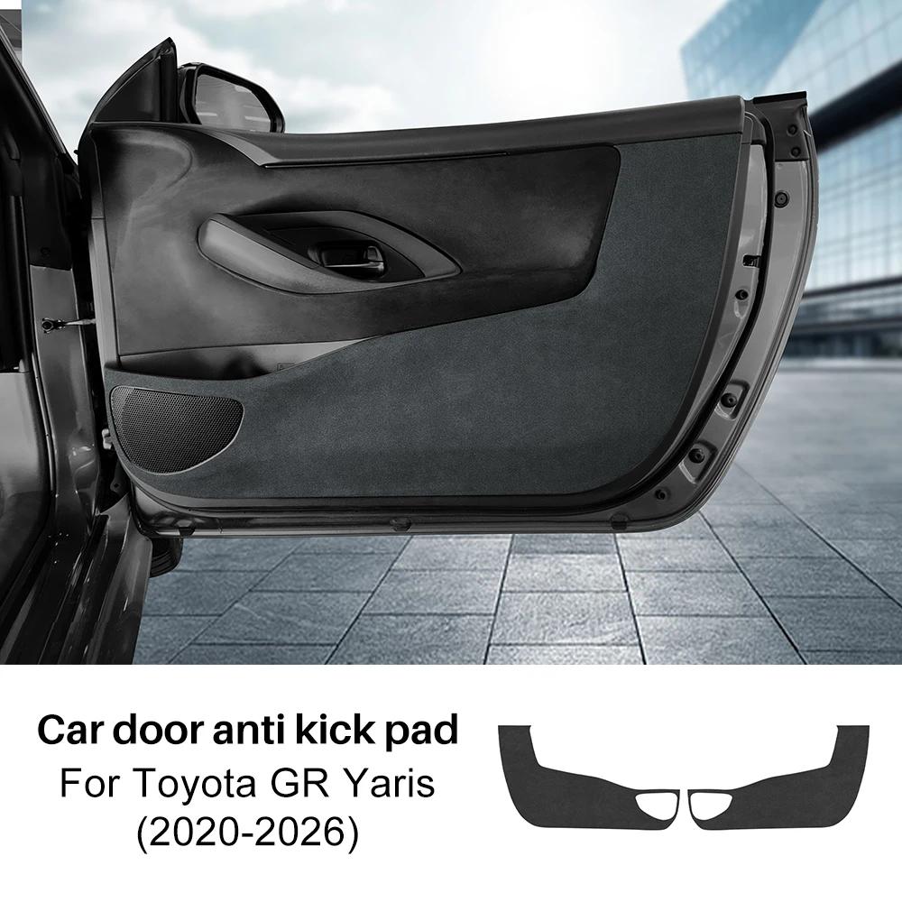 Premium Suede For Toyota GR Yaris 2020 2021 2022 2023 2024 2025 2026 Car Anti-kick Pad Mat Door Protect Sticker Accessories. 1Pair