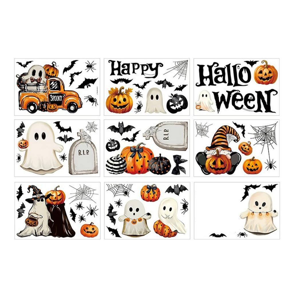 Static Cling Halloween Window Decals Scary Wall Stickers for Home Decor