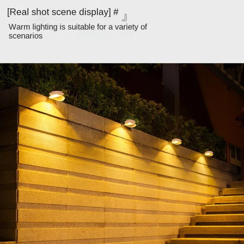 Solar LED Light, Outdoor Courtyard Home Fence Wall Lamp Motion Sensor Decoration for Patio and Garden External Sconce