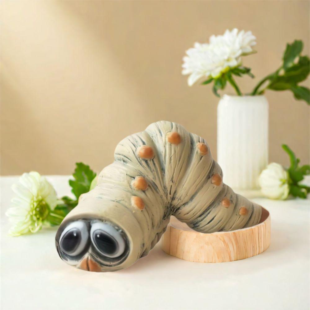 Handmade Garden Worm Ornament Funny Animal Figurine Outdoor Caterpillar Statue Holiday Decoration