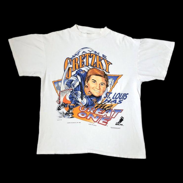 NHL St. Louis Blues Wayne Gretzky vtg white short sleeve t-shirt QT5256 S разноцветный