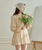 Pink Pineapple Blooming Flower Dress_Cream