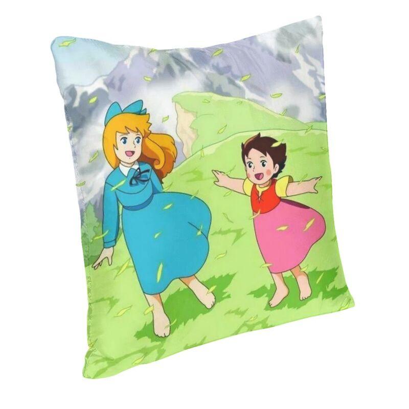 Heidi And Clara Cushion Cover Doublesided 3D Printing Alps Mountain Girl Throw Pillow Case for Sofa Pillowcase Home Decoration