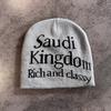 Saudi Letter Kingdom Rich And Classy Knitted Hat Winter Warmth Unisex Casual
