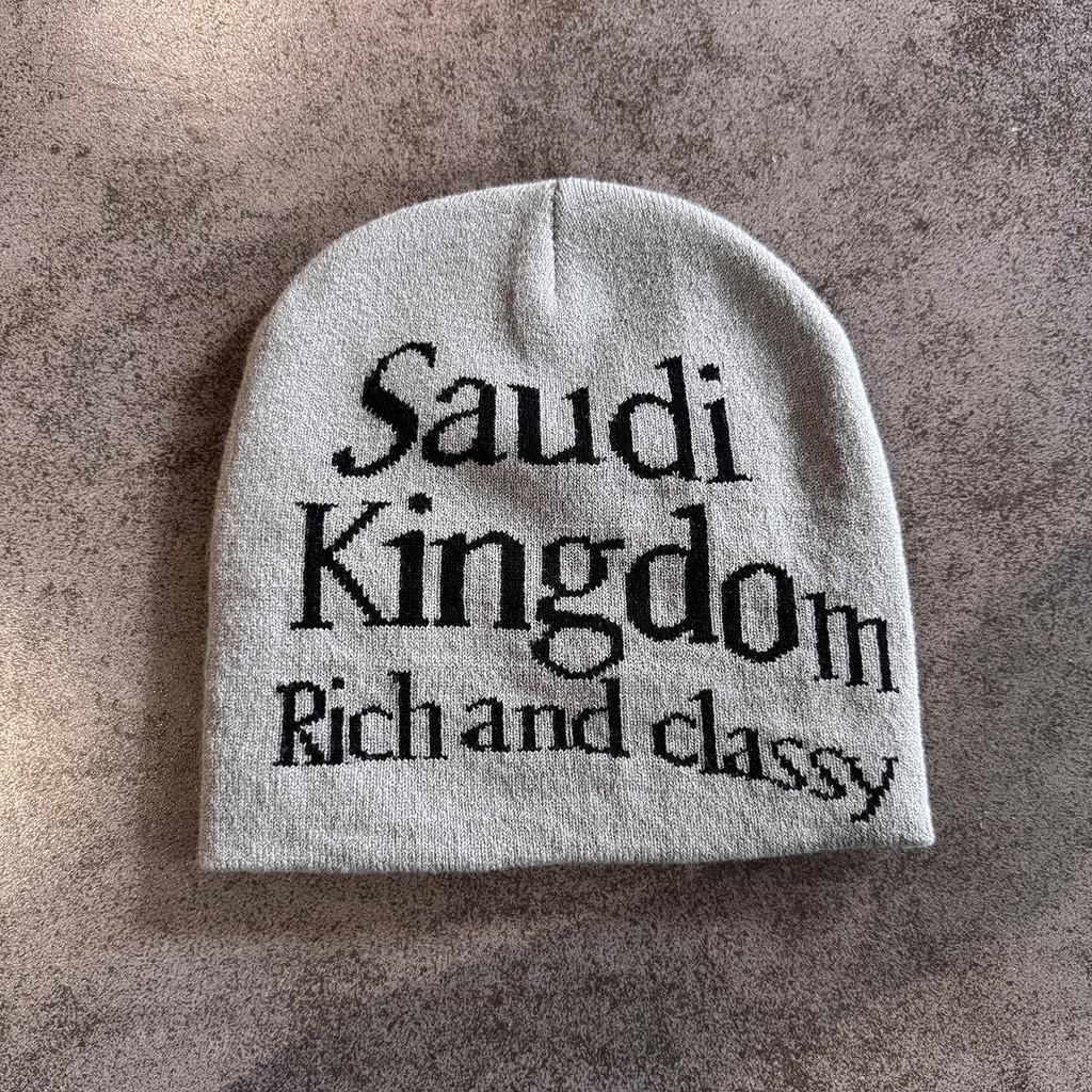 Saudi Letter Kingdom Rich And Classy Knitted Hat Winter Warmth Unisex Casual