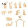 Festive Table Centerpieces for Christmas 13Pcs Wooden Nativity Scene Set, Mini Holy Family Figurines, Story Display Home Tabletop Manger Decorations