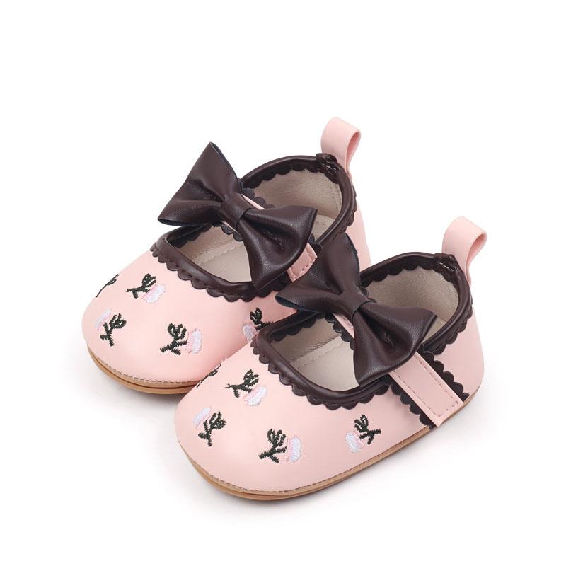 Citgeett Autumn Infant Baby Girls Flats Cute Floral Embroidery Dress Shoes Non-Slip Crib Shoes