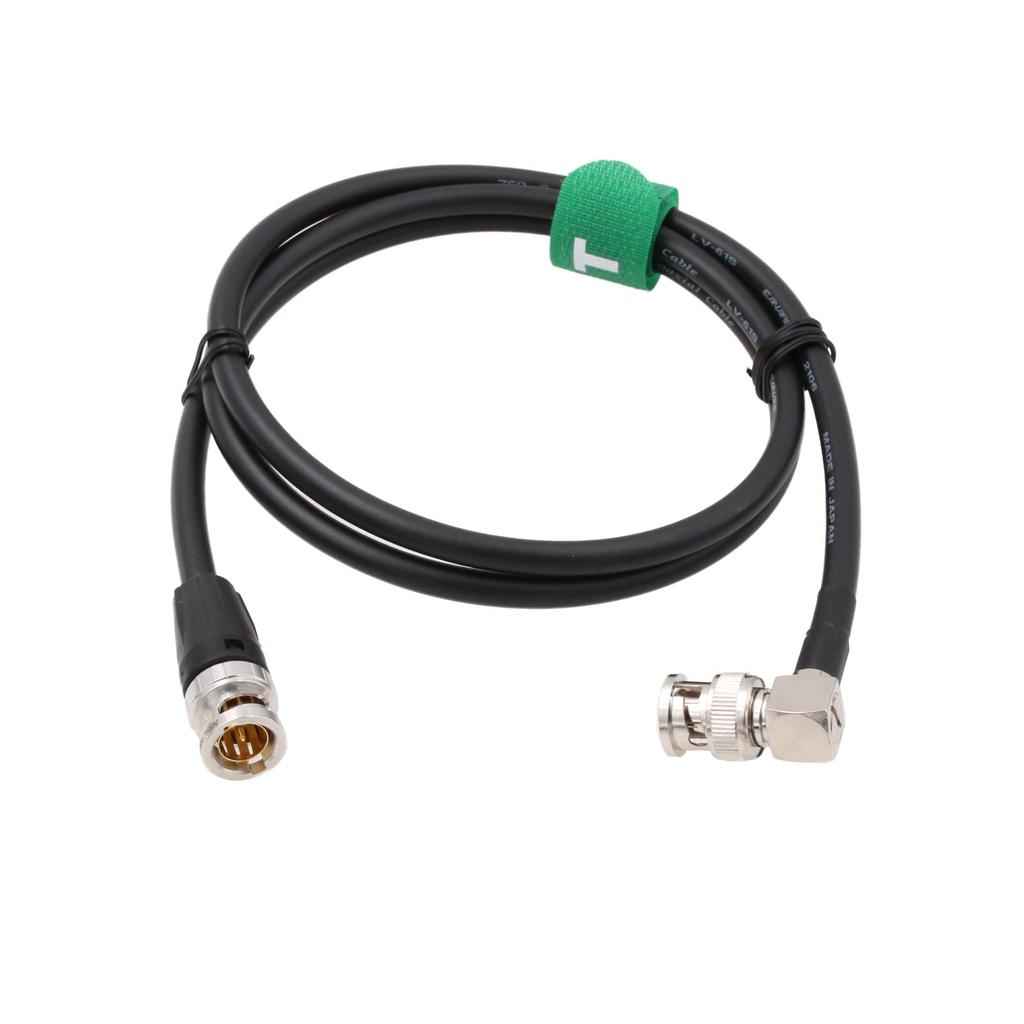 HangTon HD SDI 12G 4K 60P Video Coaxial Cable BNC Male to BNC Male Right Canare 75 Ohm 30cm Angle, LV-61S