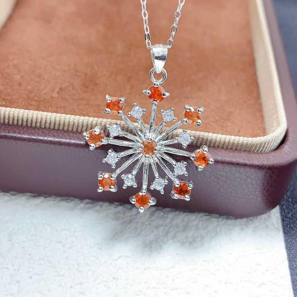 Opal Pendant with 925 Silver Inlay - European/American Sparkling Fireworks Design