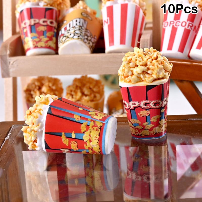 

10 шт. 1:12 кукольных домиков Миниатюрный симулятор Ведро для попкорна Модель дома Декор Игрушка Кукольный дом Аксессуары as the picture