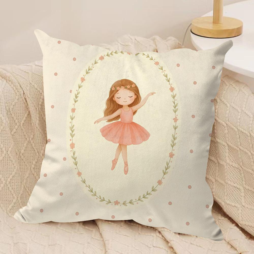 

Cute ballet girl Cushion Cover Soft Plush DoubleSided Printed Sofa Pillow Cushion Cover Cozy AllSeason Durable Decor Gift 30x30cm