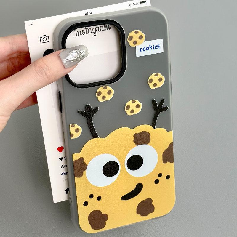 Big Eye Cookies Are Suitable for Apple 16/17promax Mobile Phone Case iPhone15 Skin Matte 13/14 2-in-1
