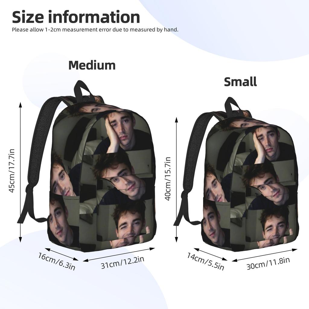 C-Charles Leclerc Classical Backpack Lightweight Student Business Daypack for Men Women Laptop Canvas Bags