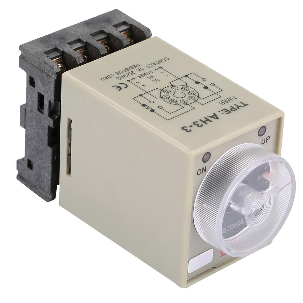 Delay ON Time Relay, 0-10 Seconds   Knob Control Timer Relay with Base for Industrial Automation and Electrical Control