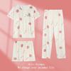 Three-piece Pajamas Women's Summer Short-sleeved Trousers Thin Sweet Spring and Autumn Thin Loungewear Set