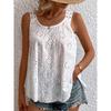 Women's Summer Solid Colour Fashion Versatile Embroidery Loose Covered Sleeveless Vests